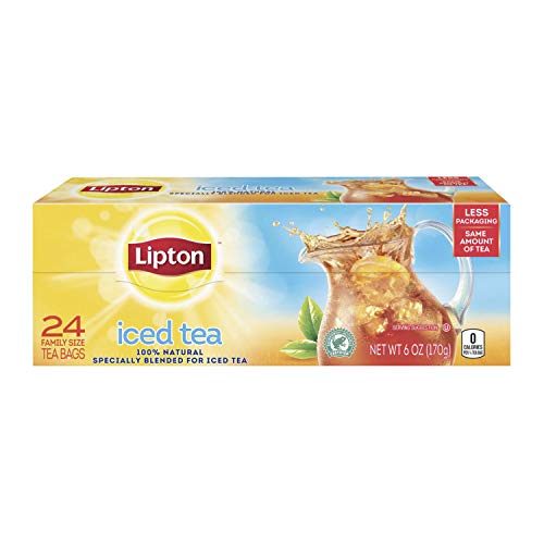 Lipton Family Black Iced Tea Bags Unsweetened 24 Ct, Pack Of 6