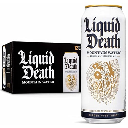 Liquid Death Mountain Water, 16.9 Oz. Tallboys 12-Pack
