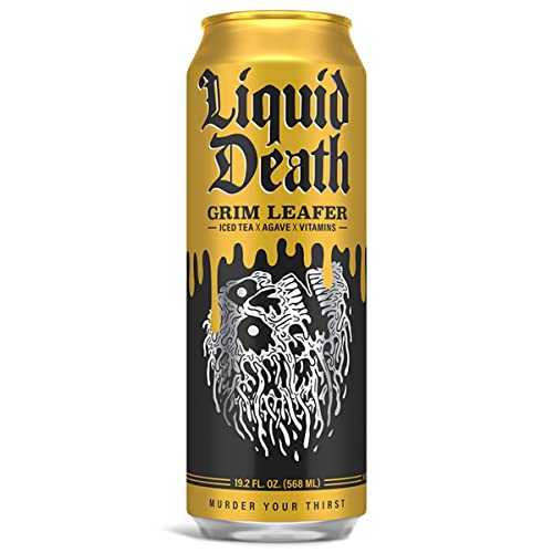 Liquid Death Iced Black Tea, Grim Leafer Sweet Tea 19.2 oz Kin...