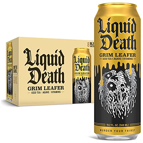 Liquid Death Iced Black Tea, Grim Leafer Sweet Tea 19.2 oz Kin...