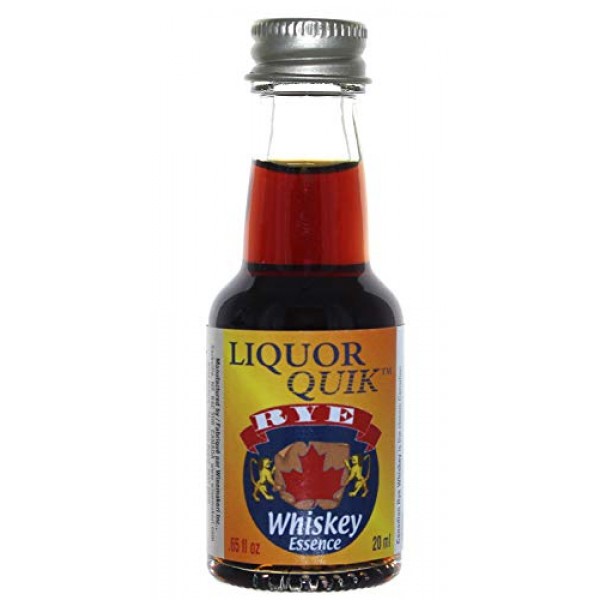 Liquor Quik Natural Whiskey/Bourbon Essence, 20 mL Canadian Ry...