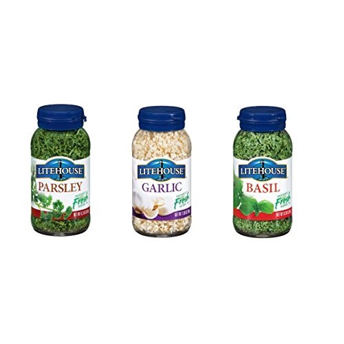 Litehouse Freeze Dried Herb Variety - 1 Garlic, 1 Basil, And 1 P