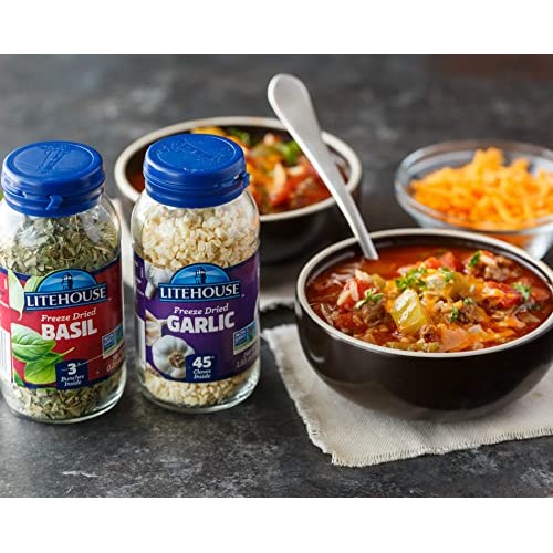 Litehouse Freeze-Dried Herb Variety Gift Set, Basil, Garlic, Or