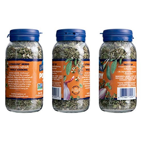 Litehouse Freeze-Dried Herbs Holiday Trio, Thyme, Sage, Poultry