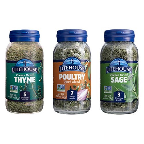 Litehouse Freeze-Dried Herbs Holiday Trio, Thyme, Sage, Poultry