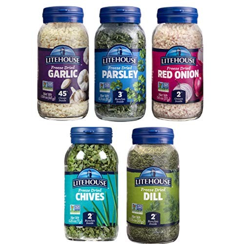 Litehouse Freeze-Dried Herbs Variety Gift Set, Garlic, Parsley,