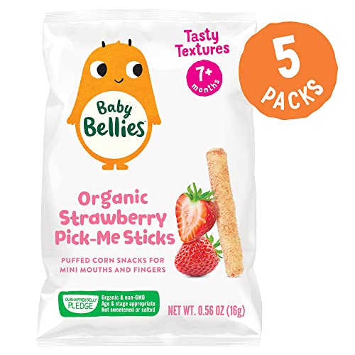 Little Bellies Organic Strawberry Pick-Me Sticks, Baby Snack, P...