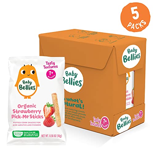 Little Bellies Organic Strawberry Pick-Me Sticks, Baby Snack, P...