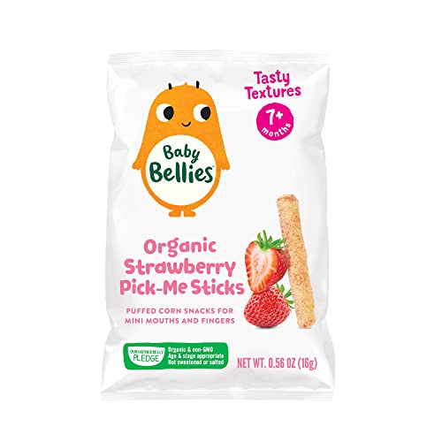 Little Bellies Organic Strawberry Pick-Me Sticks, Baby Snack, P...