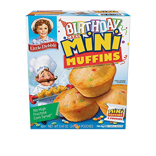 Little Debbie Birthday Cake Mini Muffins, 4 Boxes, 20 Mini Muffi