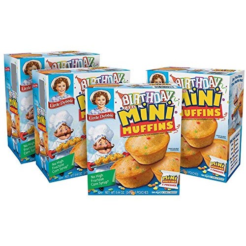 Little Debbie Birthday Cake Mini Muffins, 4 Boxes, 20 Mini Muffi
