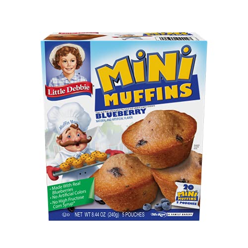 Little Debbie Blueberry Mini Muffins, Bite-size Muffins Baked wi...