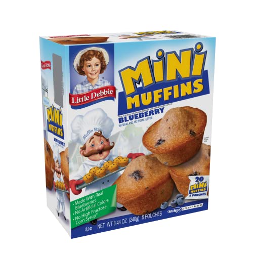 Little Debbie Blueberry Mini Muffins, Bite-size Muffins Baked wi...