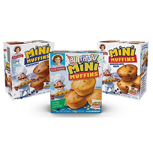 Little Debbie Mini Muffin Variety Pack, Birthday Cake, Blueberry