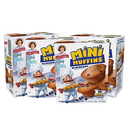 Little Debbie Blueberry Mini Muffins, 4 Boxes, 20 Travel Size Po