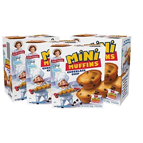 Little Debbie Chocolate Chip Mini Muffins, 4 Boxes, 20 Travel Si