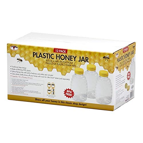 Little Giant Plastic Skep-Style Jar Honey Squeeze Bottle With Fl