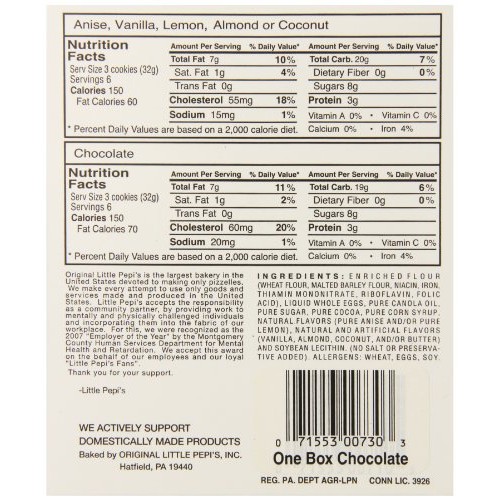 Little Pepis Pizzelles, Chocolate, 7 Ounce