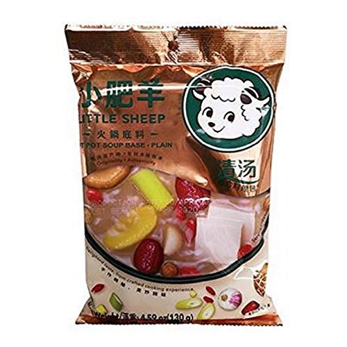 Little Sheep Hot Pot Soup Base Plain, 130-Grams Pack Of 5