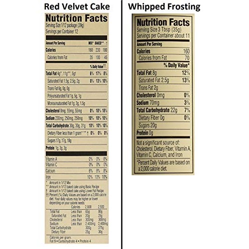 Red Velvet Cake Mix and Whipped Cream Cheese Frosting with 50 Cu...