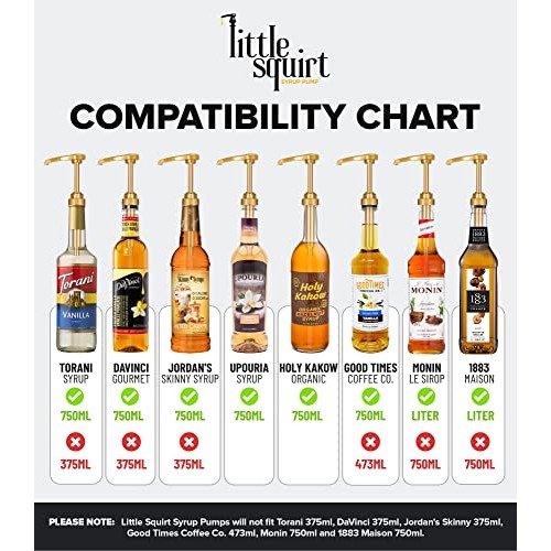 Torani Orange Syrup with Little Squirt Syrup Pump, 750ml 25.4 Ou...