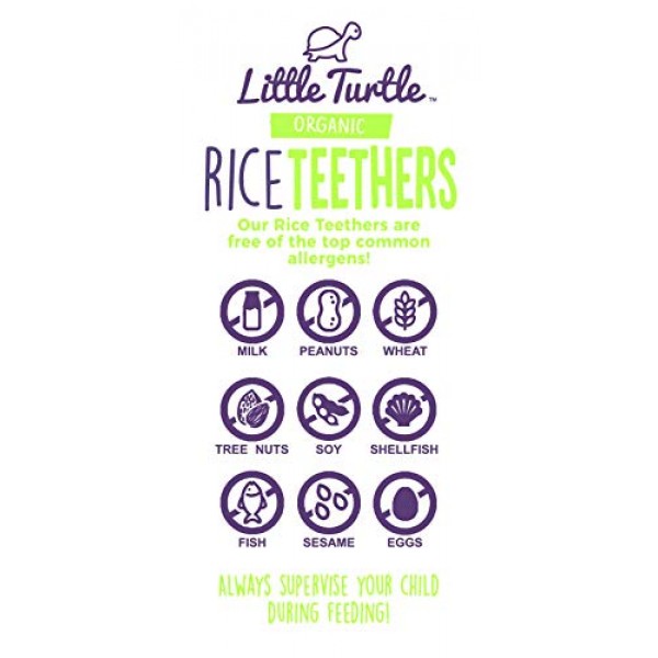 Little Turtle Rice Teethers, Organic Strawberry Flavor, 12 Wrapp