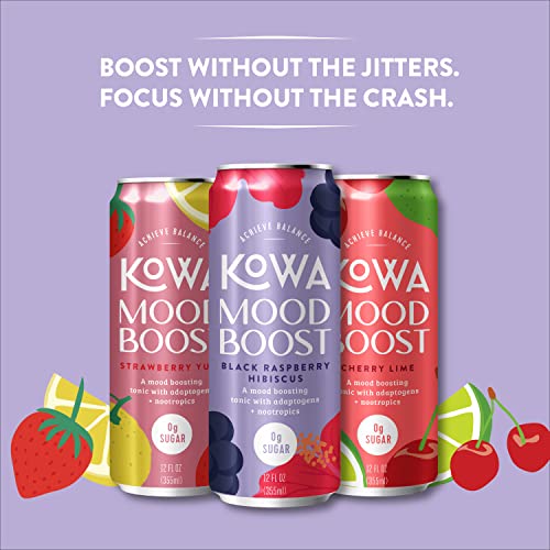 Kowa Mood Boost Sparkling Water Drink, Sugar Free Seltzer, Varie...