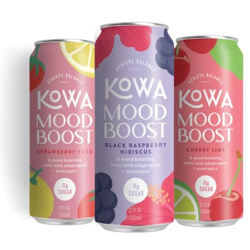 Kowa Mood Boost Sparkling Water Drink, Sugar Free Seltzer, Varie...