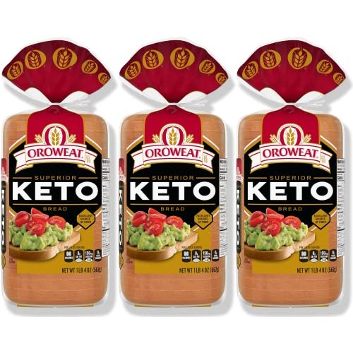 3 Pack Oroweat Keto Bread, 3 Net Carbs Per Serving with Living C...