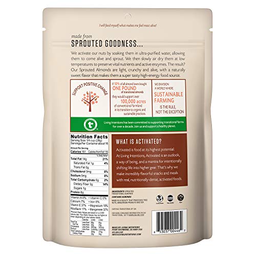 Living Intentions Sprouted Transitional Almonds, Nongmo, Gluten