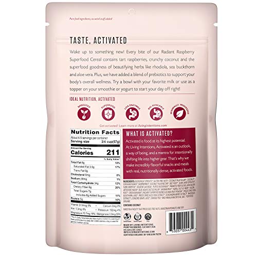 Living Intentions Cereal Radiant Raspberry Superfood, 9 Ounce