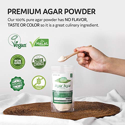 Agar Agar Powder 2Oz : Vegan Gelatin Substitute, Unflavored, Pud