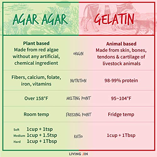 Agar Agar Powder 4Oz, 5-Piece Measuring Spoon Set: Gelatin Subst