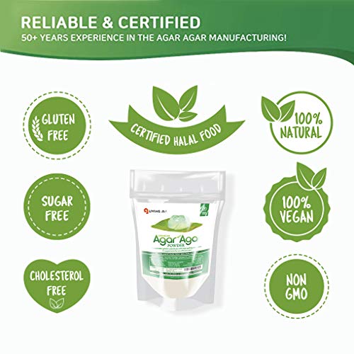 Agar Agar Powder 4Oz, 5-Piece Measuring Spoon Set: Gelatin Subst