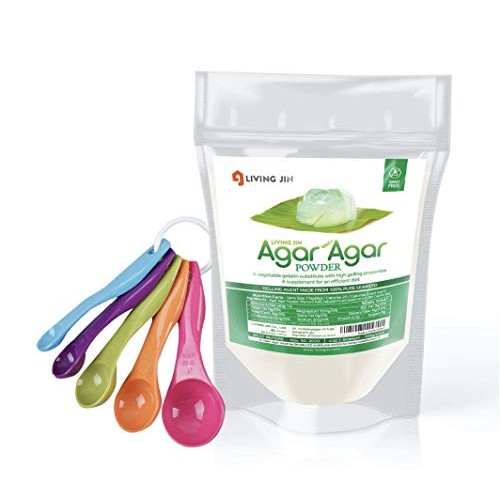 Agar Agar Powder 4Oz, 5-Piece Measuring Spoon Set: Gelatin Subst