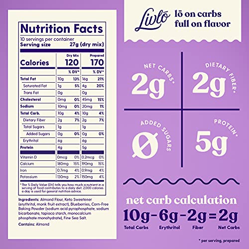 Livlo Blueberry Scone Keto Baking Mix - Low Carb Snack - 2g Net ...