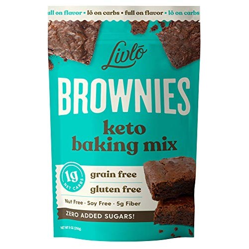 Livlo Keto Brownie Baking Mix - Just 1G Net Carb - Sugar Free &Amp;