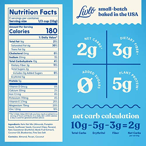 Livlo Keto Nut Granola - Low Carb Cereal With Only 2G Net Carb -