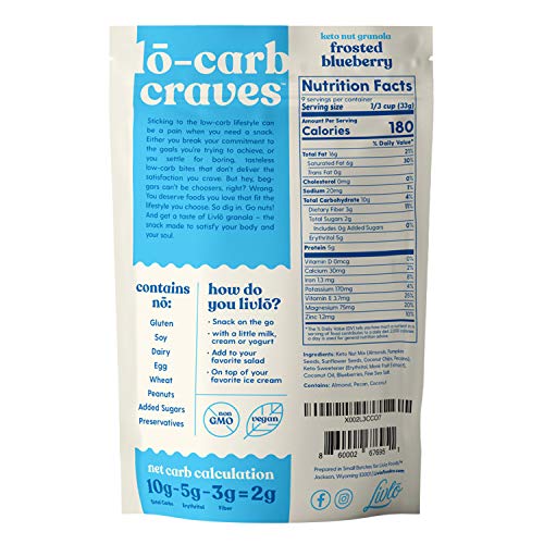 Livlo Keto Nut Granola - Low Carb Cereal With Only 2G Net Carb -