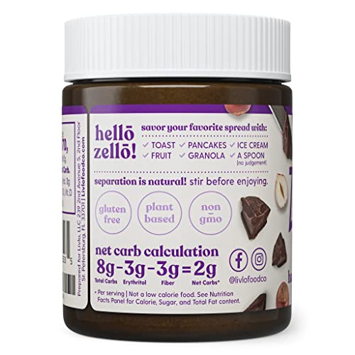 Livlo Zello Keto Chocolate Hazelnut Spread - Keto Dessert with 2...