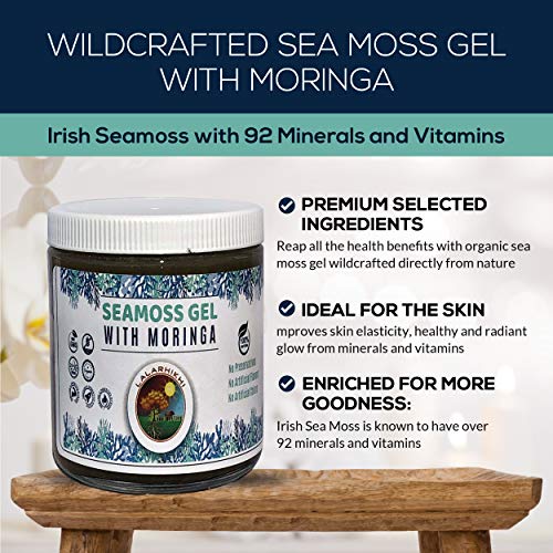 Wildcrafted Sea Moss Gel With Moringa Organic Irish Seamoss With