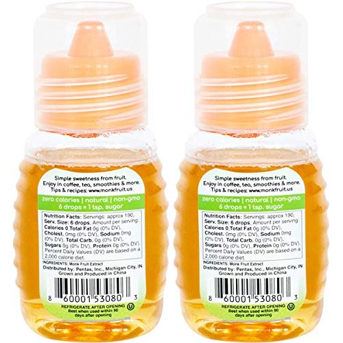Llinea Monk Fruit - 2-Pack - Approx. 200 Servings Per Bottle - 6