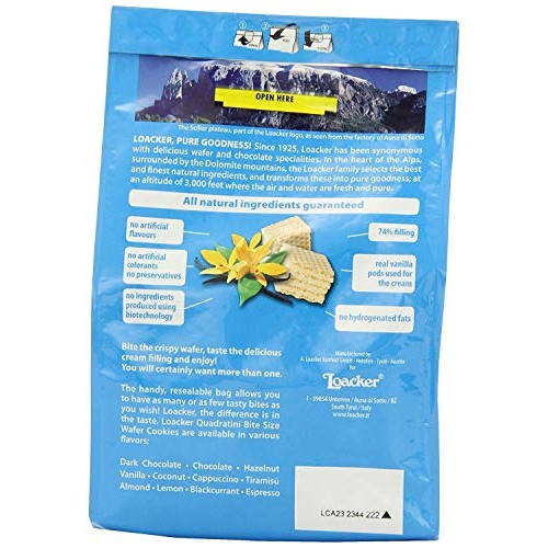 Loacker Quadratini- Vanilla Wafer Cookie, 8.82 Oz Per Bag Pack