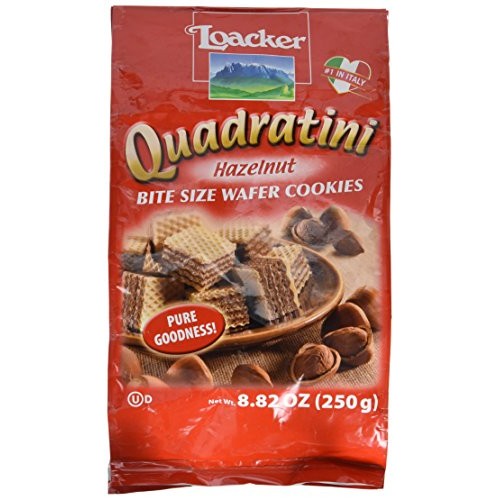 Loacker Quadratini Hazelnut Wafer Cookies, 8.82-Ounce Package