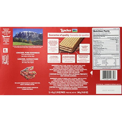 Loacker Hazelnut Classic Wafers 12/1.59Oz