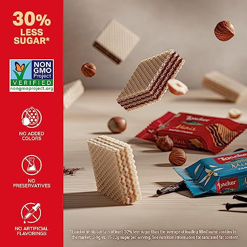 Loacker Minis Wafer Mix - Premium Assorted Cream Filled Mini Waf...