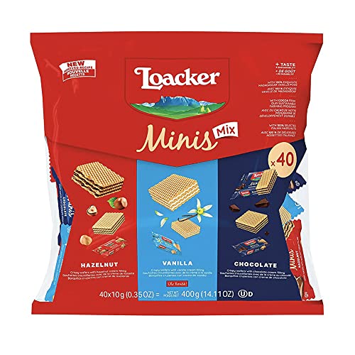 Loacker Minis Wafer Mix - Premium Assorted Cream Filled Mini Waf...