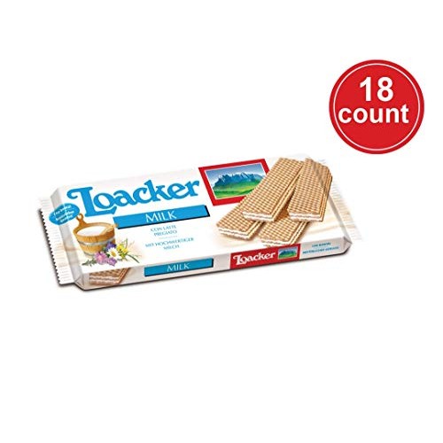 Loacker Premium Milk Wafers, 175G/6.17Oz., Pack Of 18
