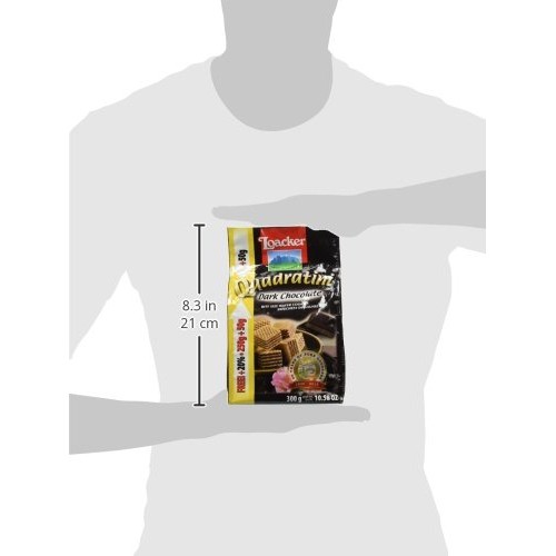 Loacker Quadratini, Bite Size Wafer Cookies, Dark Chocolate, 8.8