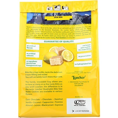 Loacker Quadratini Lemon Wafers, 8.83 Oz